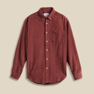 Portuguese Flannel, Bordeaux / Red, Lobo Corduroy Button Down, XL